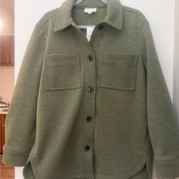 LOFT Tops - LOFT Olive Utility Button-Up Jacket